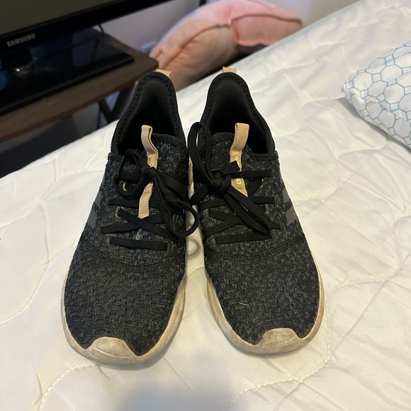 Adidas Cloudfoam. Size 8. Black and gold. Worn but still in good condition. - Picture 2 of 5